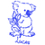 sticker stickers chambre enfant koala en bleu électrique