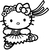 Stickers Hello Kitty en costume folklorique