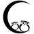 Stickers 2 chouettes croissant de lune