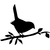 Stickers silhouette oiseau sur la branche