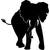Stickers silhouette elephant 3