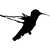 Stickers silhouette oiseau colibri