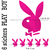 Stickers autocollant 6 Play Boy fushia