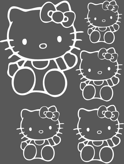 Autocollant Hello Kitty | 3,5 l x 4 t | Autocollant blanc bobtail  japonais cha