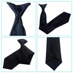 Uniforme-pour-hommes-50x8cm-cravate-de-cou-en-Imitation-de-soie-pr-attach-e-couleur-noire