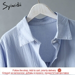 Syiwidii-robe-chemise-longue-en-coton-ample-v-tements-cor-ens-surdimensionn-e-kaki-blanc-bleu