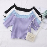 HELIAR-t-shirt-manches-courtes-pour-femmes-paules-d-nud-es-tricot-ourlet-volants-t-2021