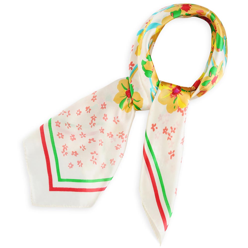 YVES SAINT LAURENT YSL vintage superbe grand carré foulard en soie état