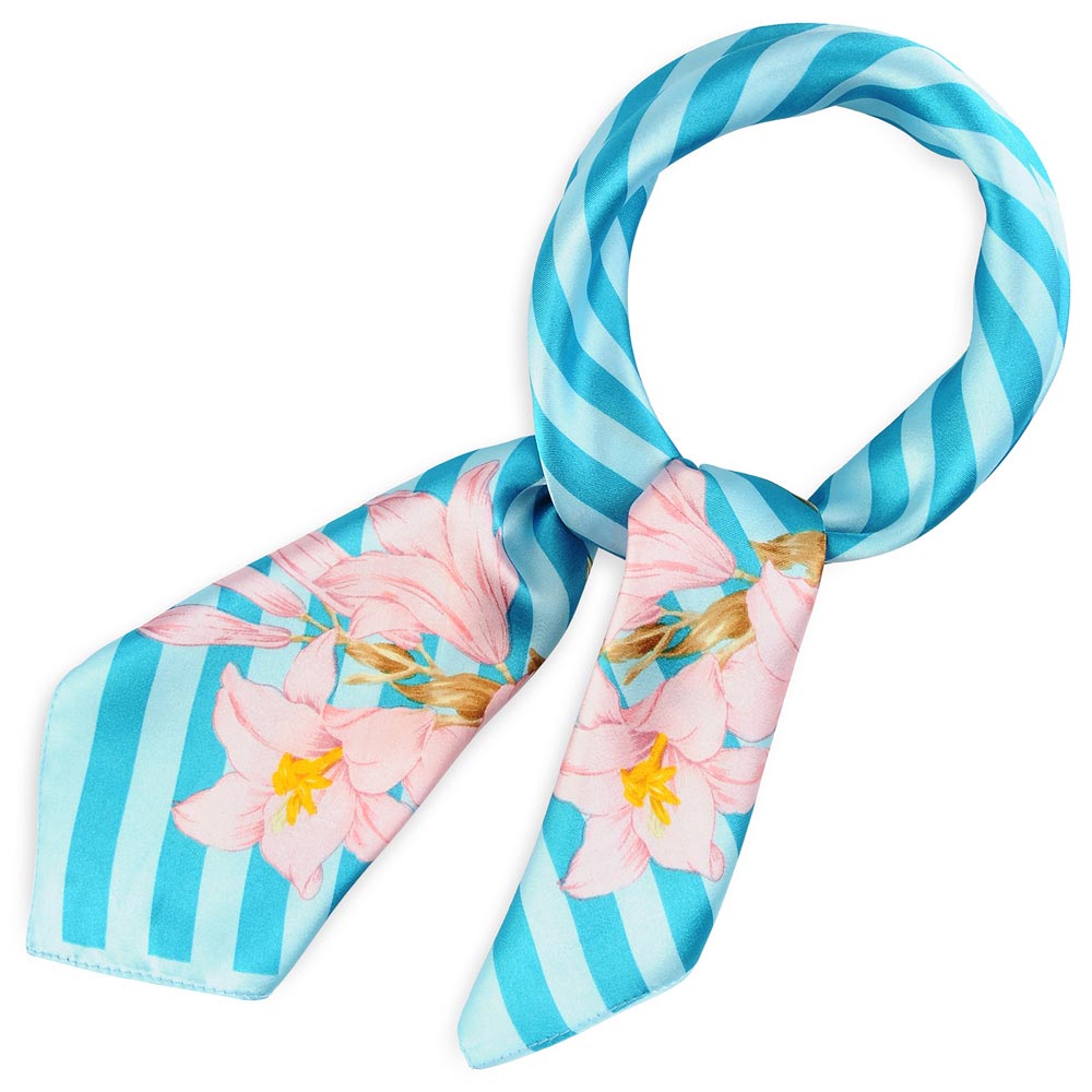 AT-01692-F10-2-foulard-carre-polysatin-fleurs-de-vanille-turquoise