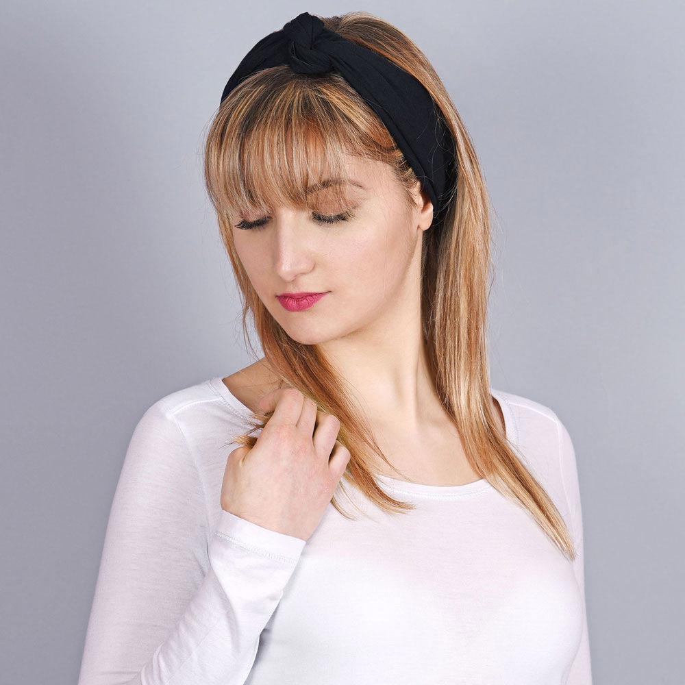All/ée du foulard Bandana coton Noir uni
