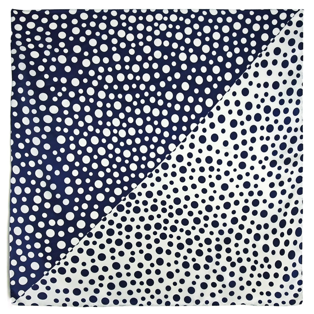 Foulard Carré 100% Soie – Bleu à Pois – Homme/Femme – SC20-BE