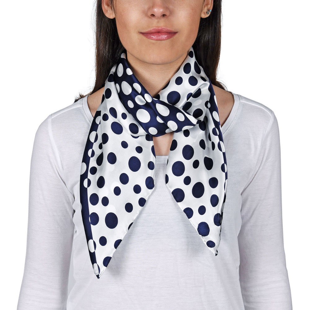 GORGECRAFT - Lot De 3 Foulards Fins à Pois Bleu Rétro - 1,91 M En Polyester, Accessoire Polyvalent Pour Sac, Cheveux, Cou