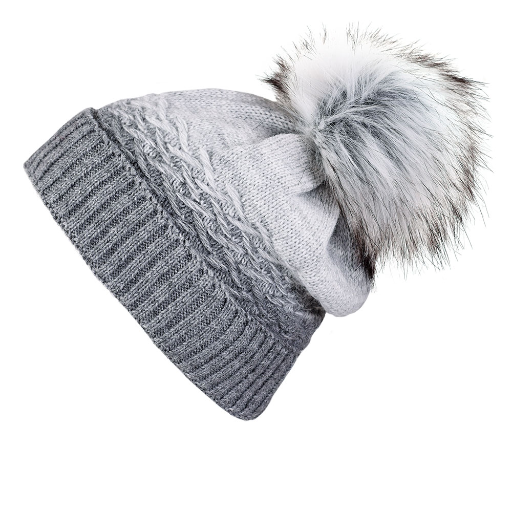 bonnet-femme-hiver-gris-avec-pompon--CP-01541