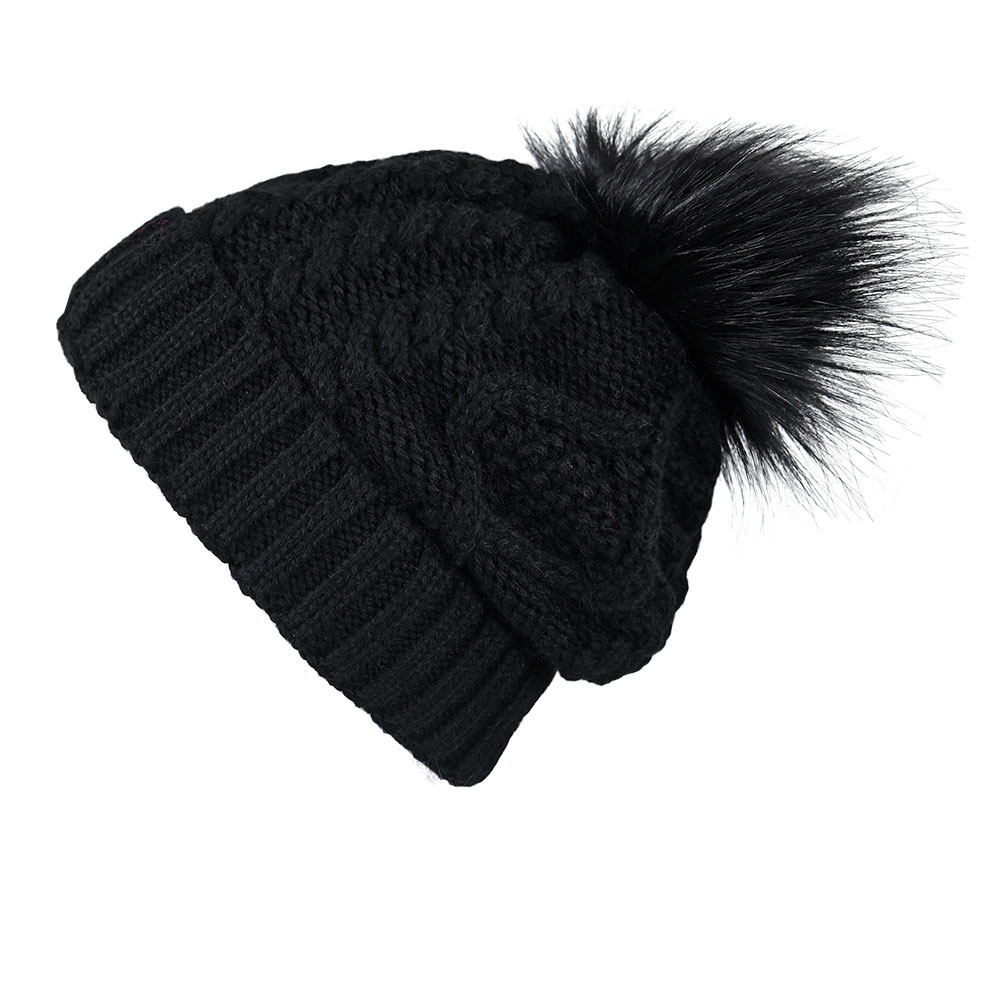 bonnet-femme-revers-pompon-noir--CP-01545