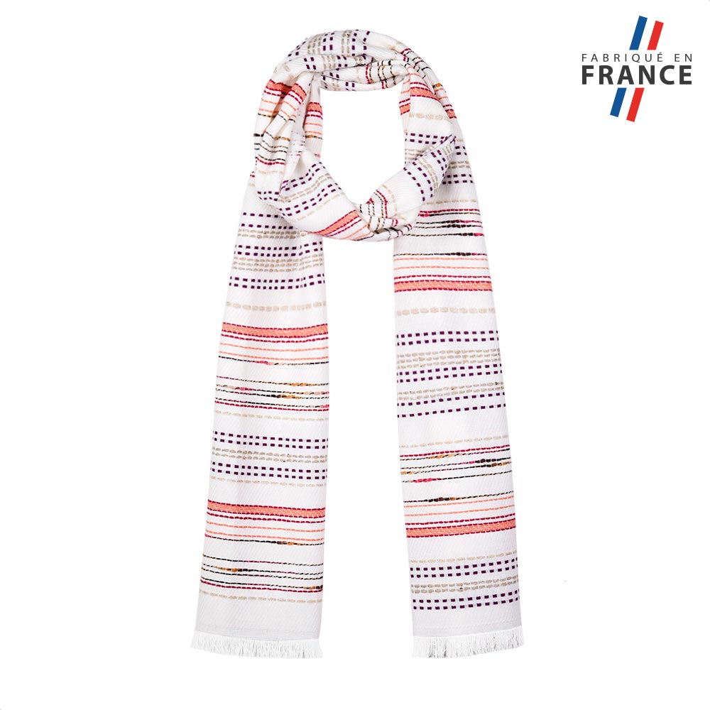Écharpe Pashmina Femme Blanche Et Noire - Dimensions 135x135x200 Cm, En Polyester - Chaud, Doux, Avec Glands - Pour Automne-hiver, Mariage, Tenue élégante
