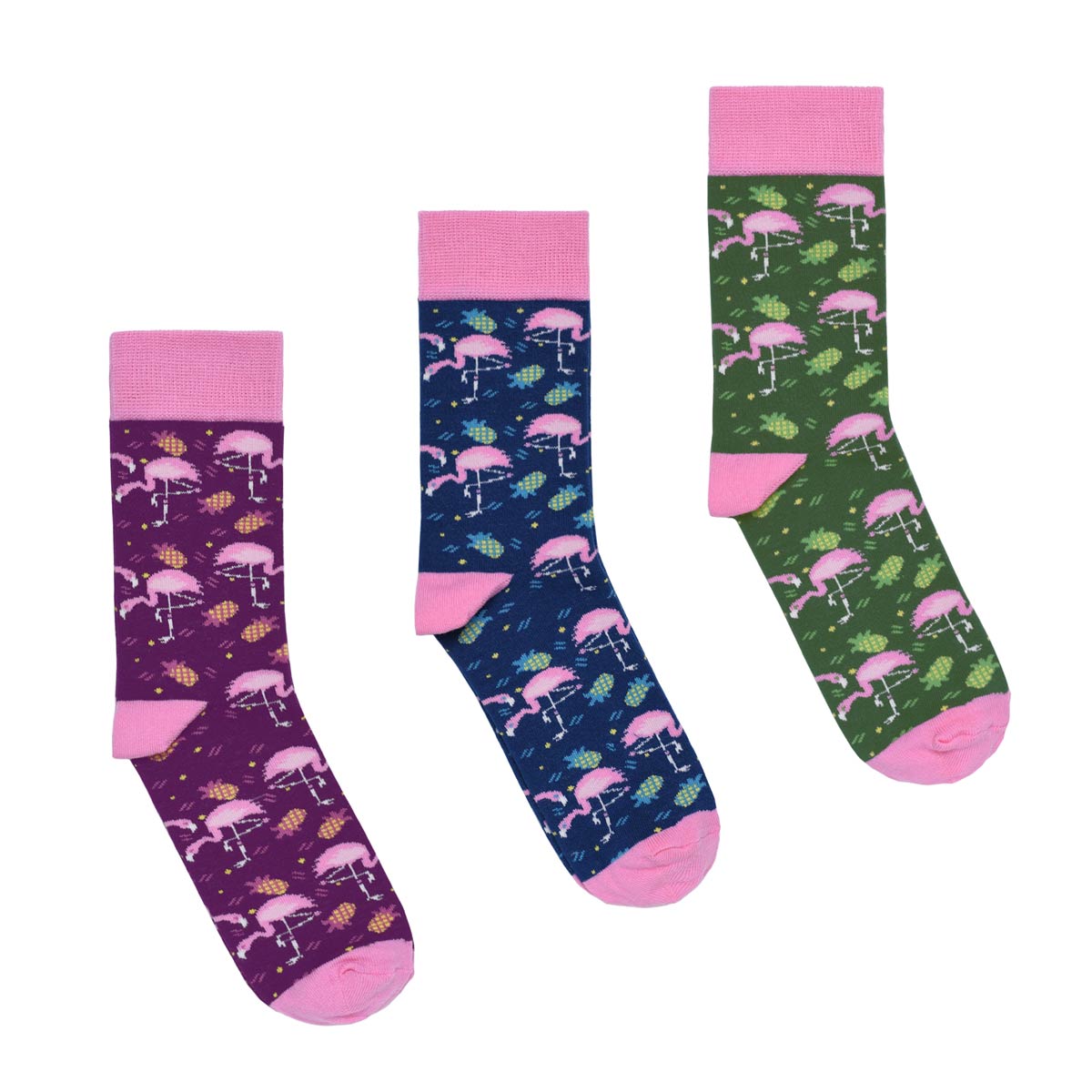 Lot 3 paires chaussettes femme Flamingo