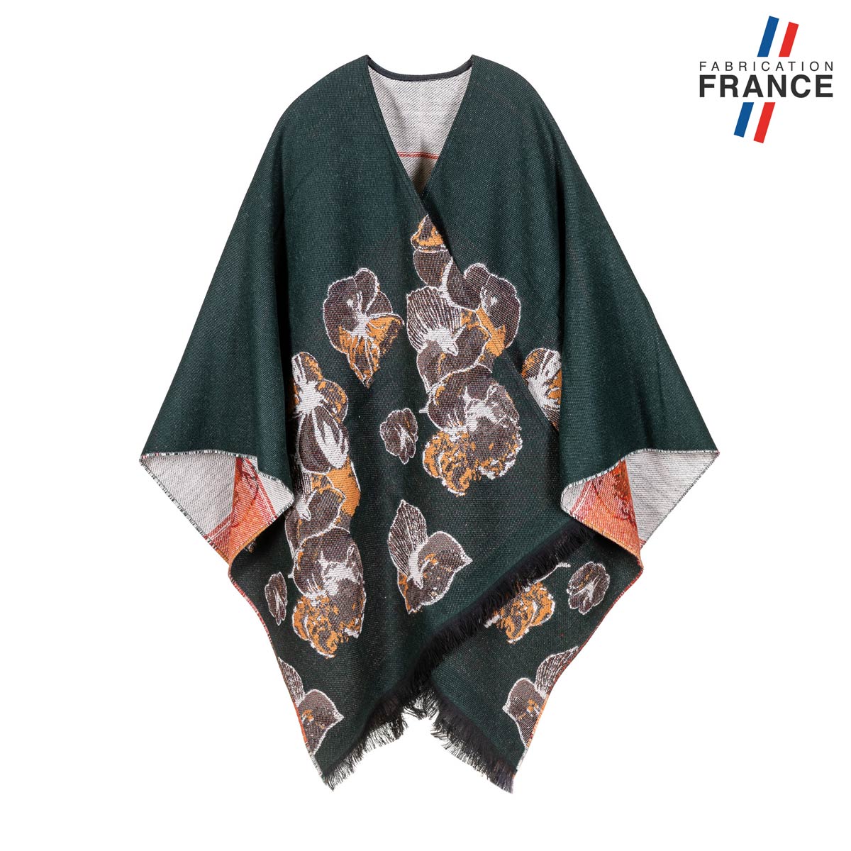 poncho-femme-vert-anglais-fabrique-en-france-AT-06153