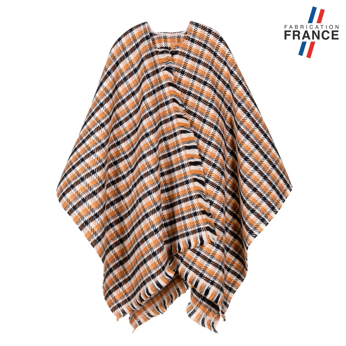 poncho-orange-petits-carreaux-AT-06155