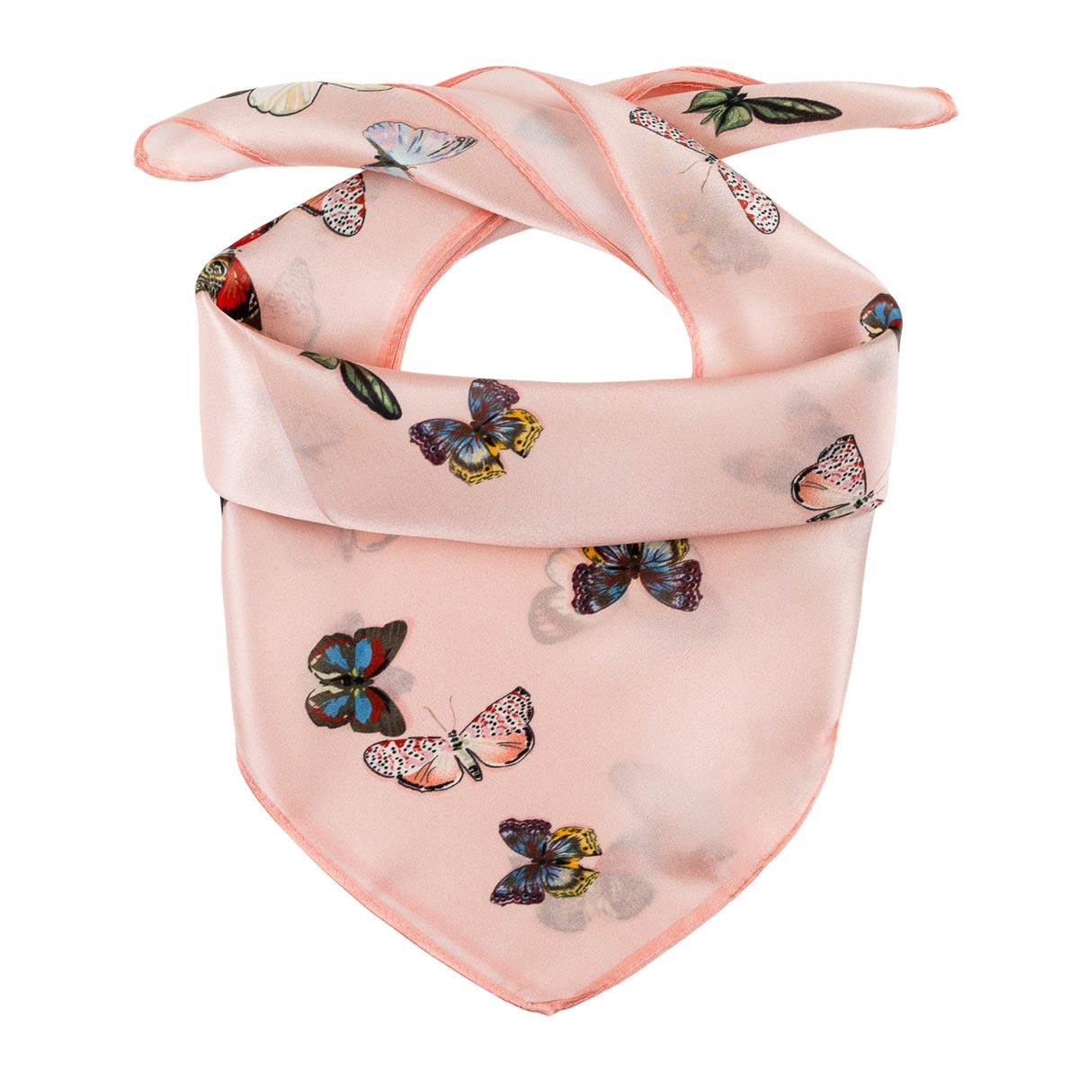 foulard-carre-papillons roses-AT-06332