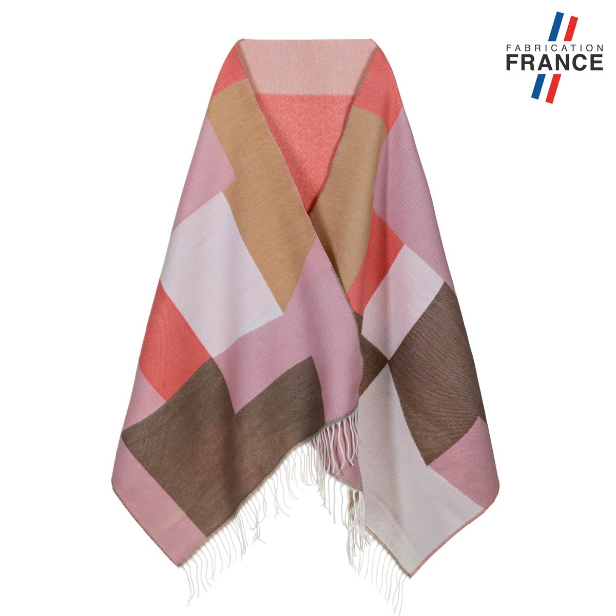 Chale-femme-patchwork-taupe-rose-AT-05524