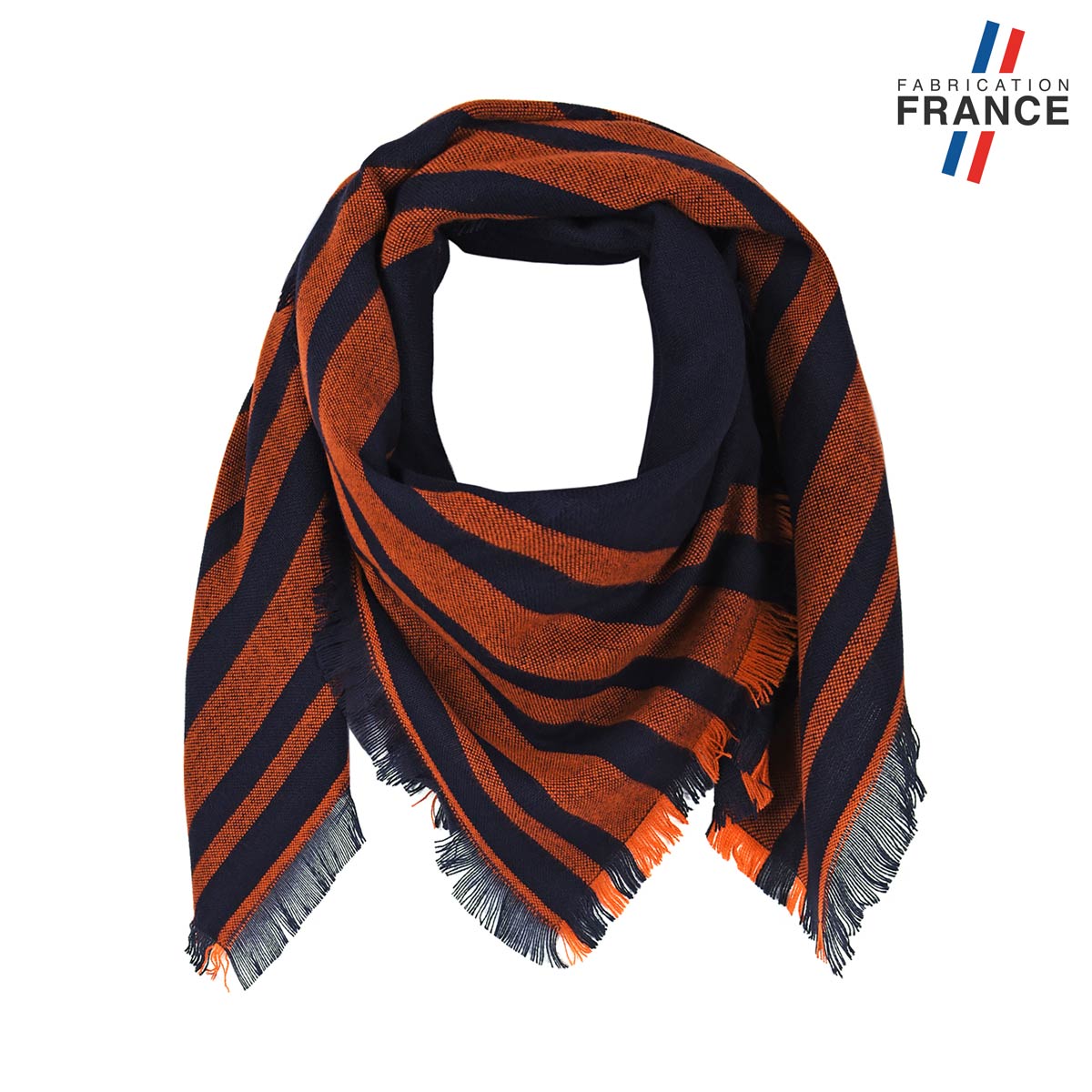 Echape-carre-fantaisie-noire-et-orange-AT-05821