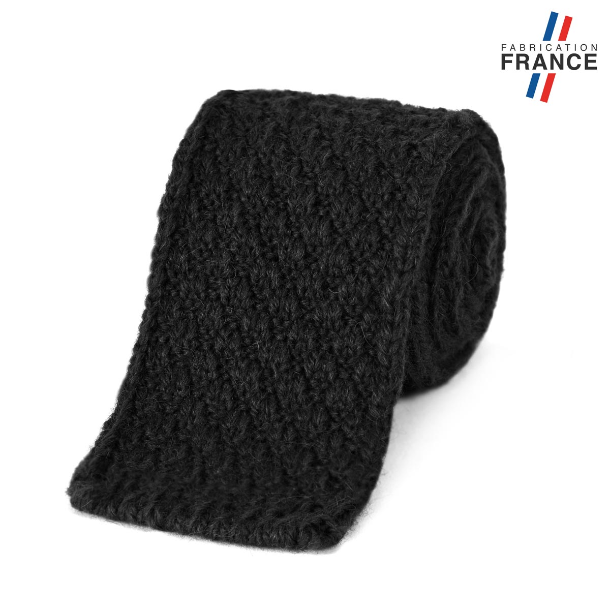 CV-00466_F12-1FR_Cravate-tricot-noire-fabrication-francaise