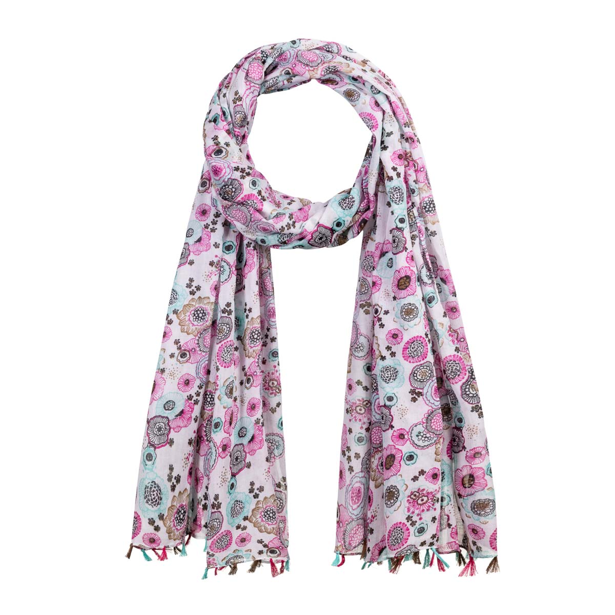 foulard-femme-rose-en-coton-fleurs-colorees--AT-06414