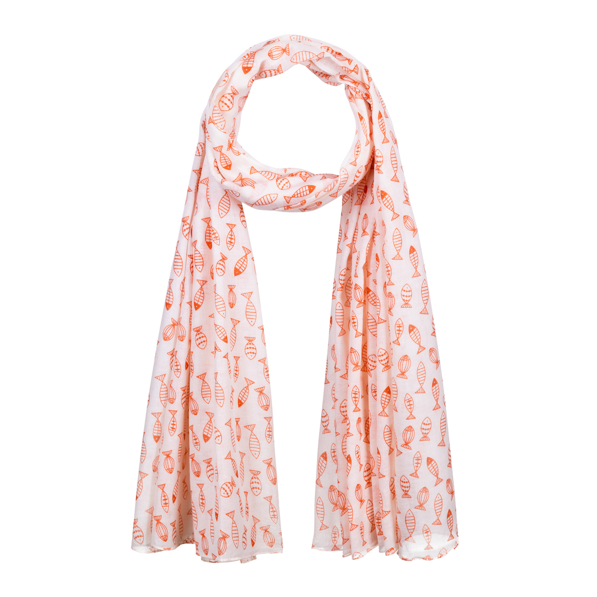 cheche-coton-orange-poissons-AT-06428
