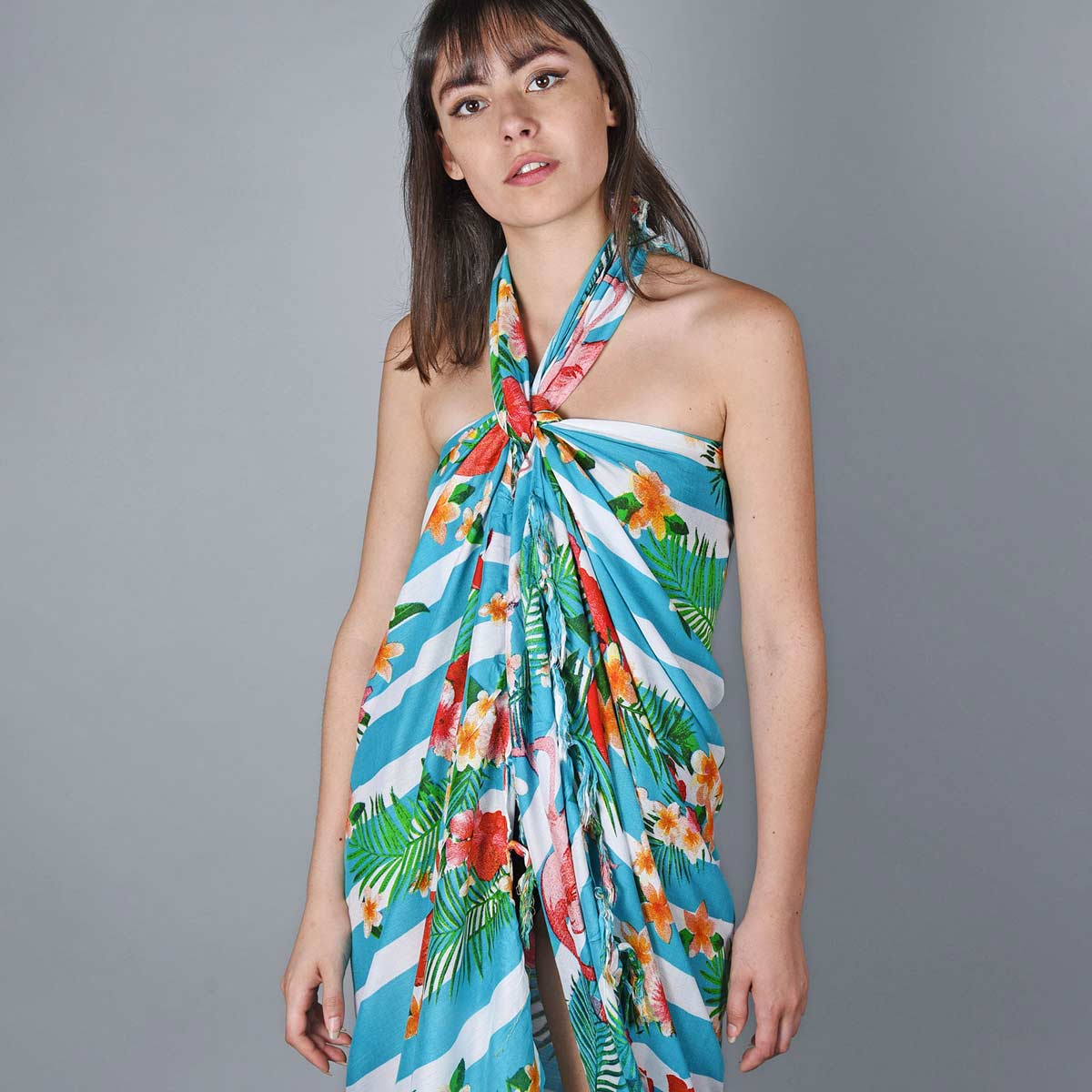 pareo-plage-rayures-bleues-flamingo-AT-06078