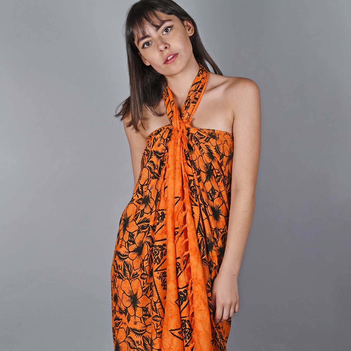 pareo-plage-orange-hibiscus-AT-06097