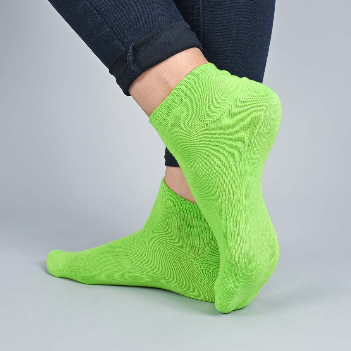 Chaussettes femme sport vert & terre battue Vintage - Coton