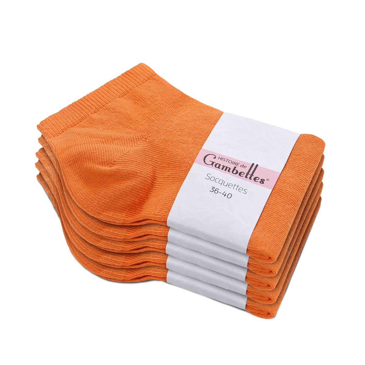 CH-00521_E12-1--_Soquettes-femme-coton-orange-5-paires