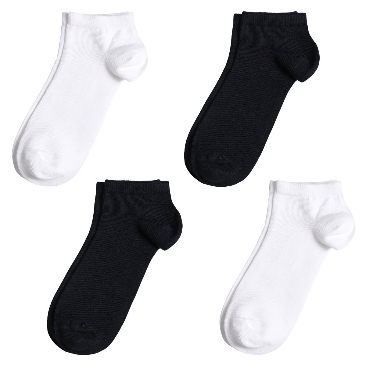 Socquettes homme - Assortiment 4 paires Noir/Blanc