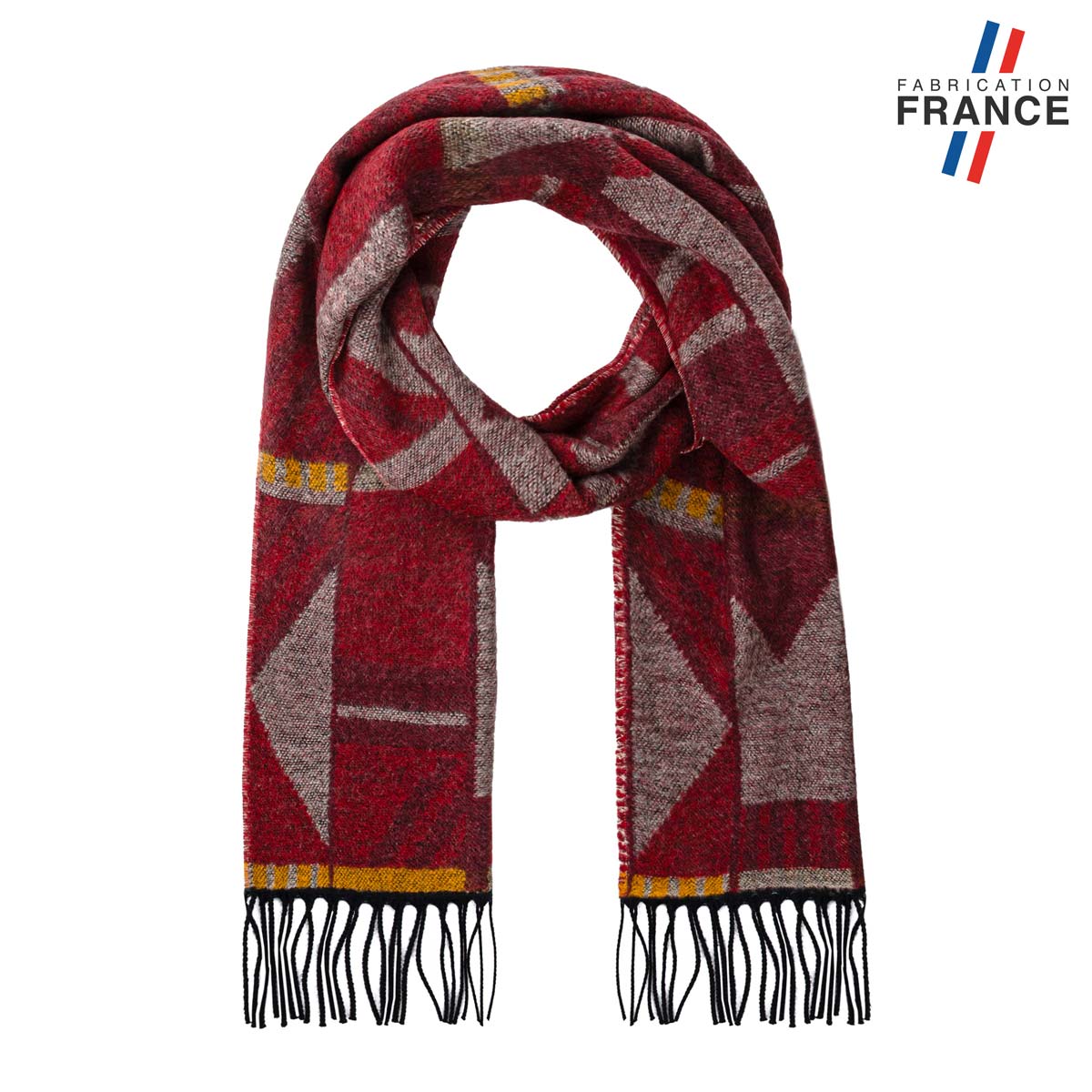 Écharpe Bordeaux Avec Pitons Dorés, Matière Acrylique, Neuve Avec étiquettes