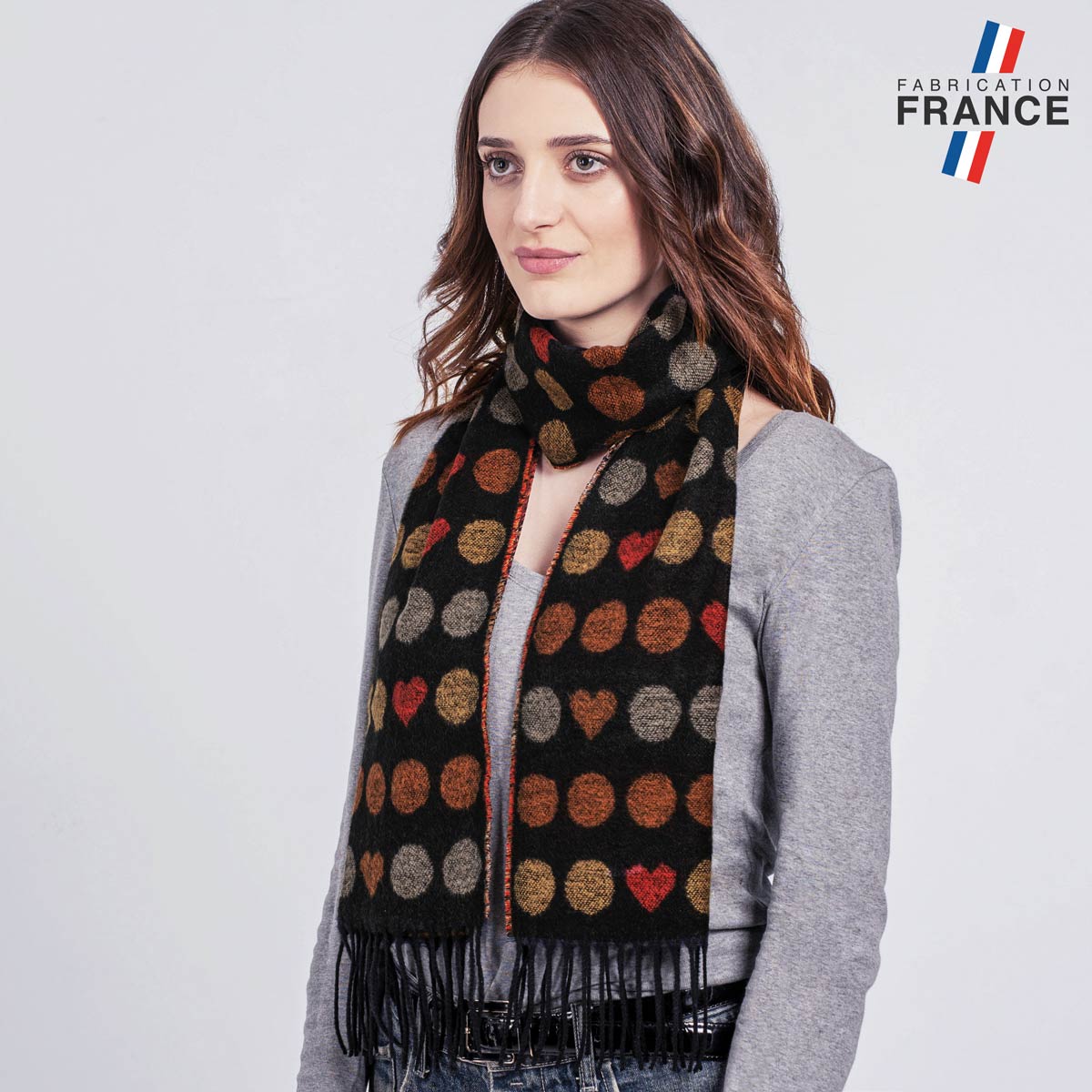 Echarpe-femme-motif-marron-pois-fabrication-france--AT-06507_W12-1FR