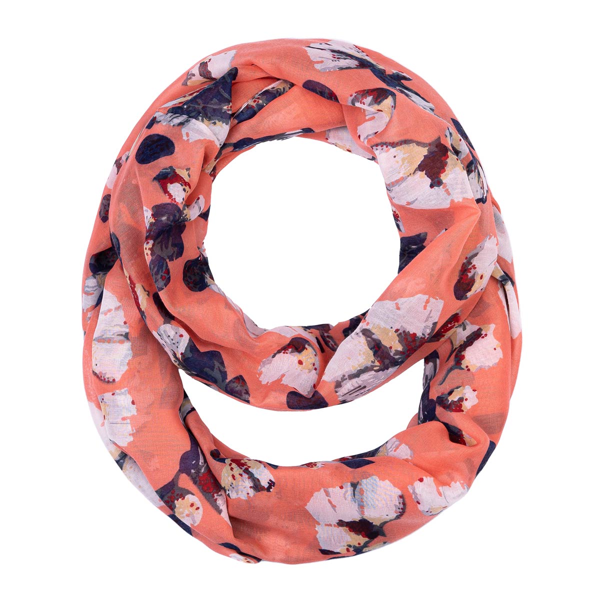 Snood-leger-fleurs-orange-rose-corail--AT-06821