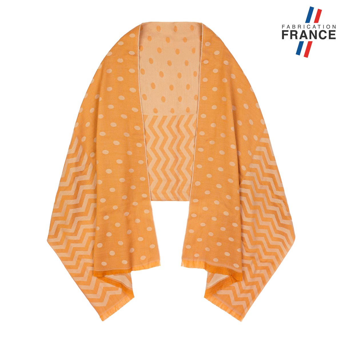 Chale-femme-orange-beige-laine-merinos-made-in-France--AT-06938_F12-1FR