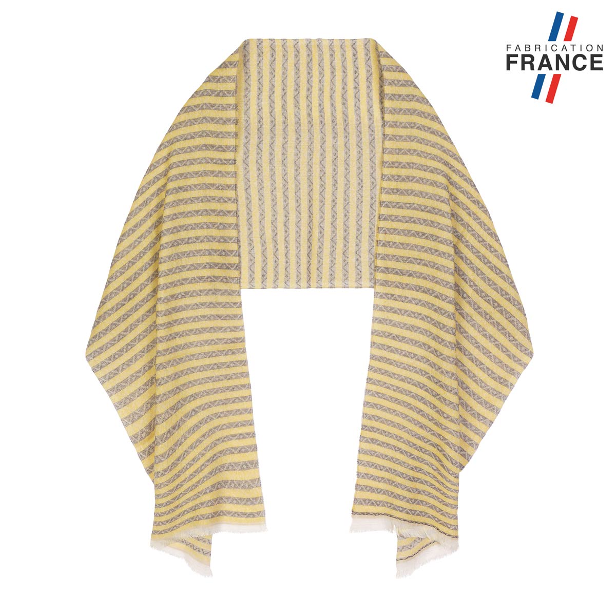 Chale-laine-rayures-jaune-et-beige-fabrication-francaise--AT-06941_F12-1FR