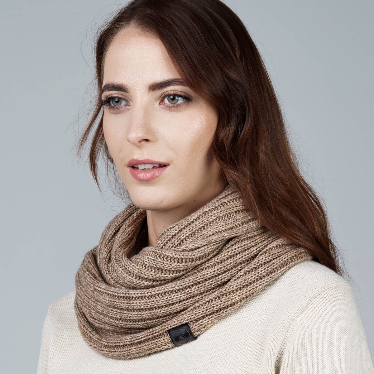 Snood-femme-maille-taupe-AT-05863