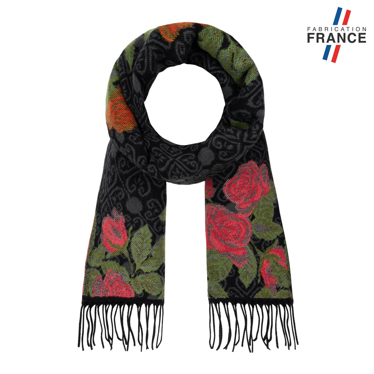 Echarpe-femme-florale-noir-orange-fabrication-francaise--AT-07063_F12-1FR