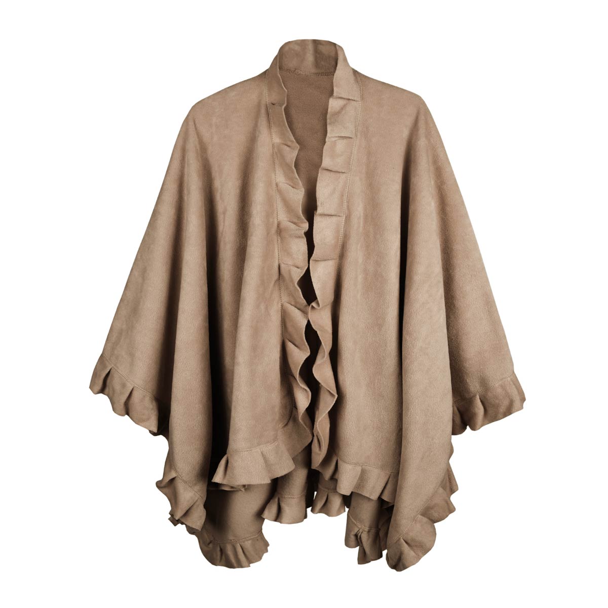 Poncho femme polaire Taupe - Mokalunga