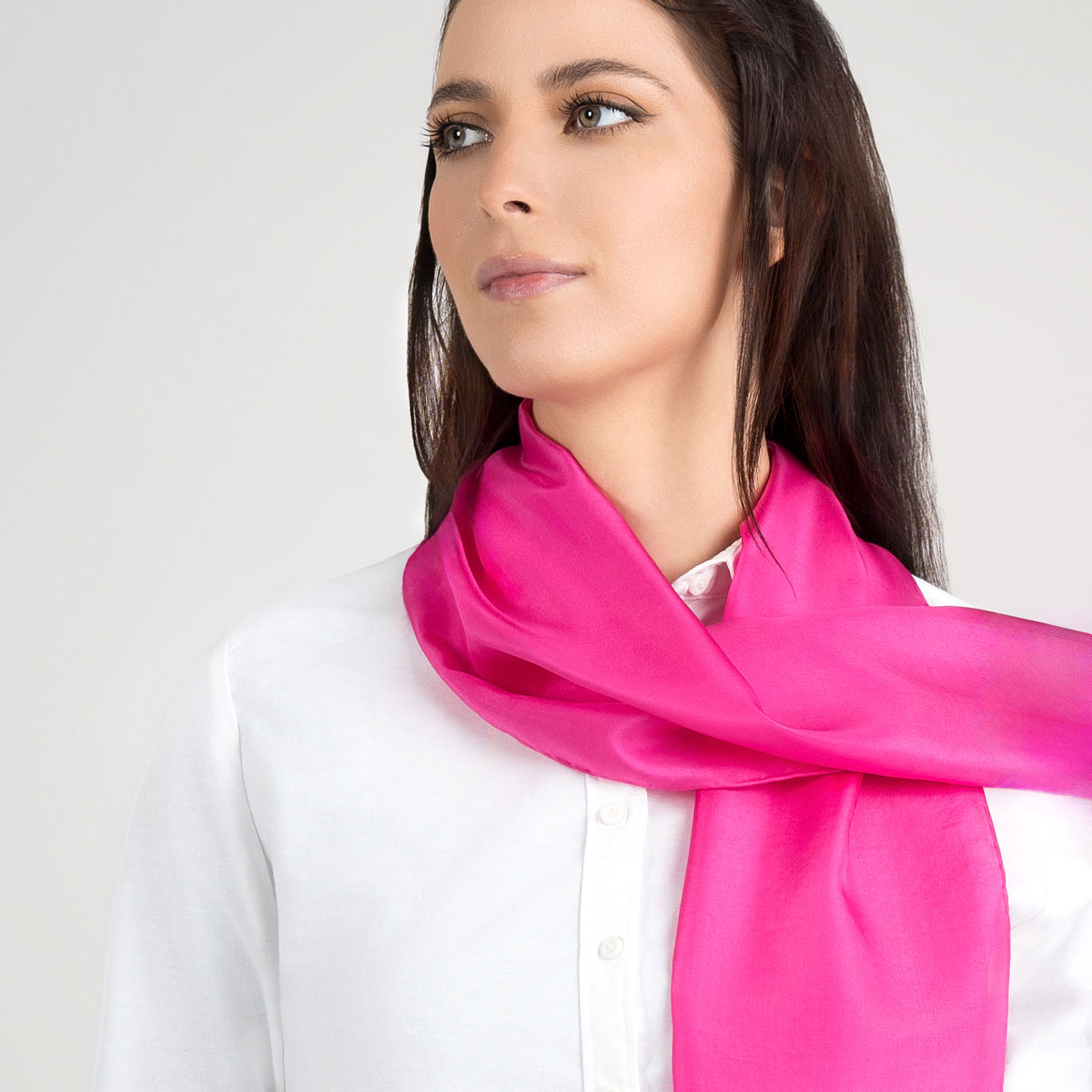 Echarpe Soie Femme Rose Fuchsia Fine et legere