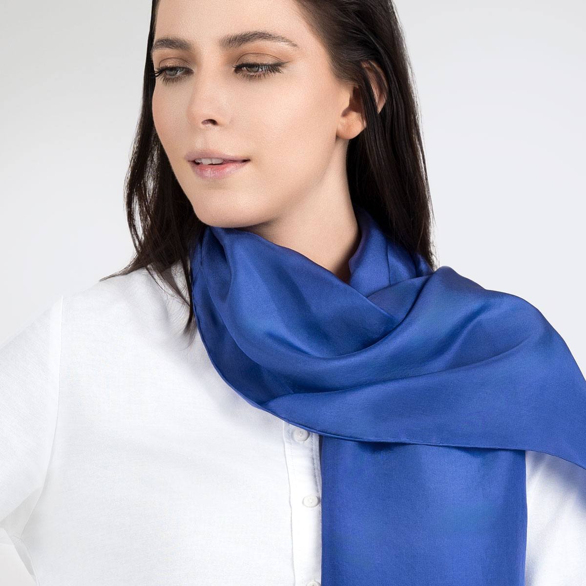 Foulard En Mousseline De Soie Pour Femmes, Dégradé De Couleur Unie