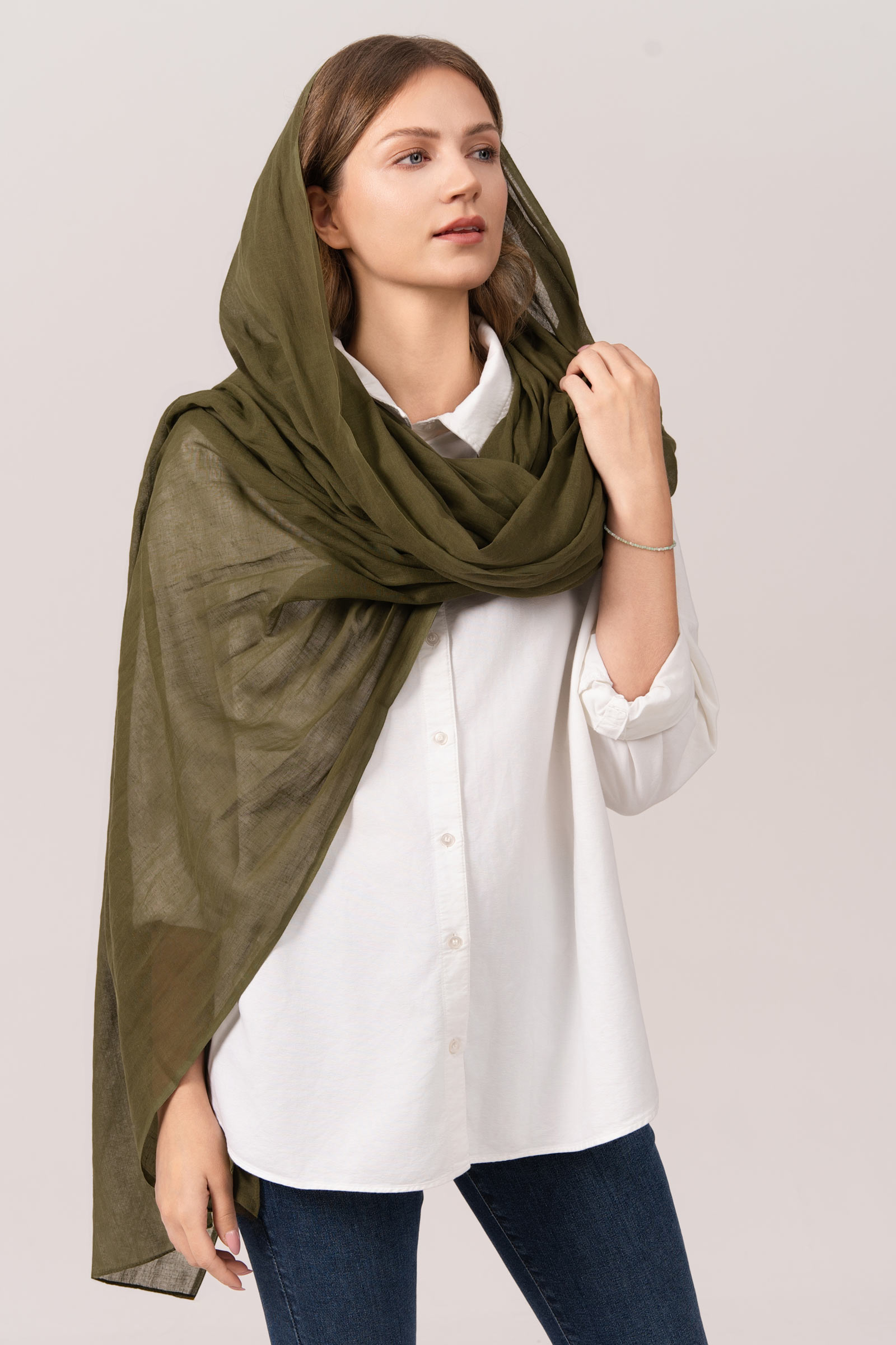 cheche-femme-coton-kaki-AT-07154