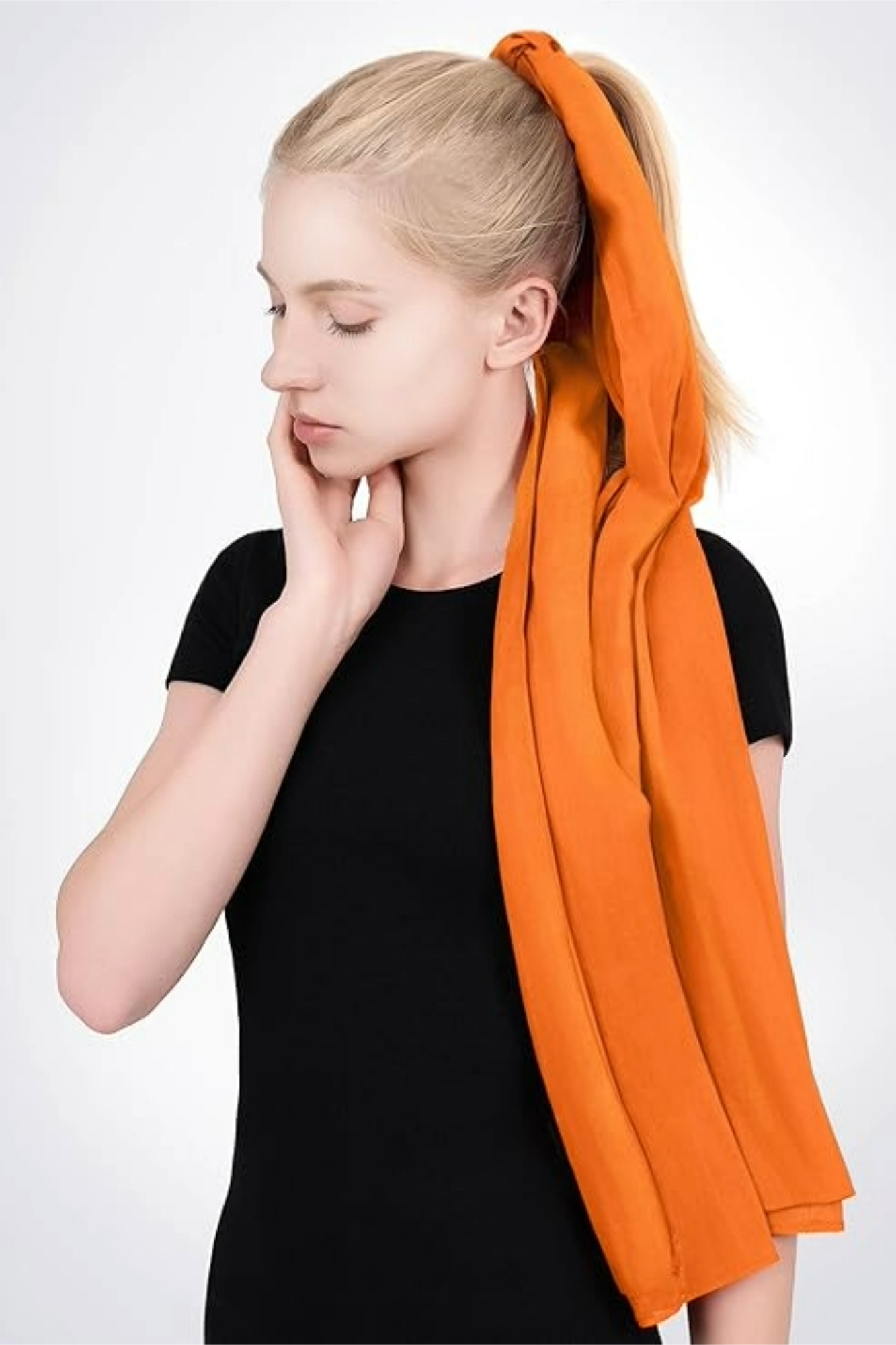 cheche-foulard-cheveux--femme-orange-en-coton-07061