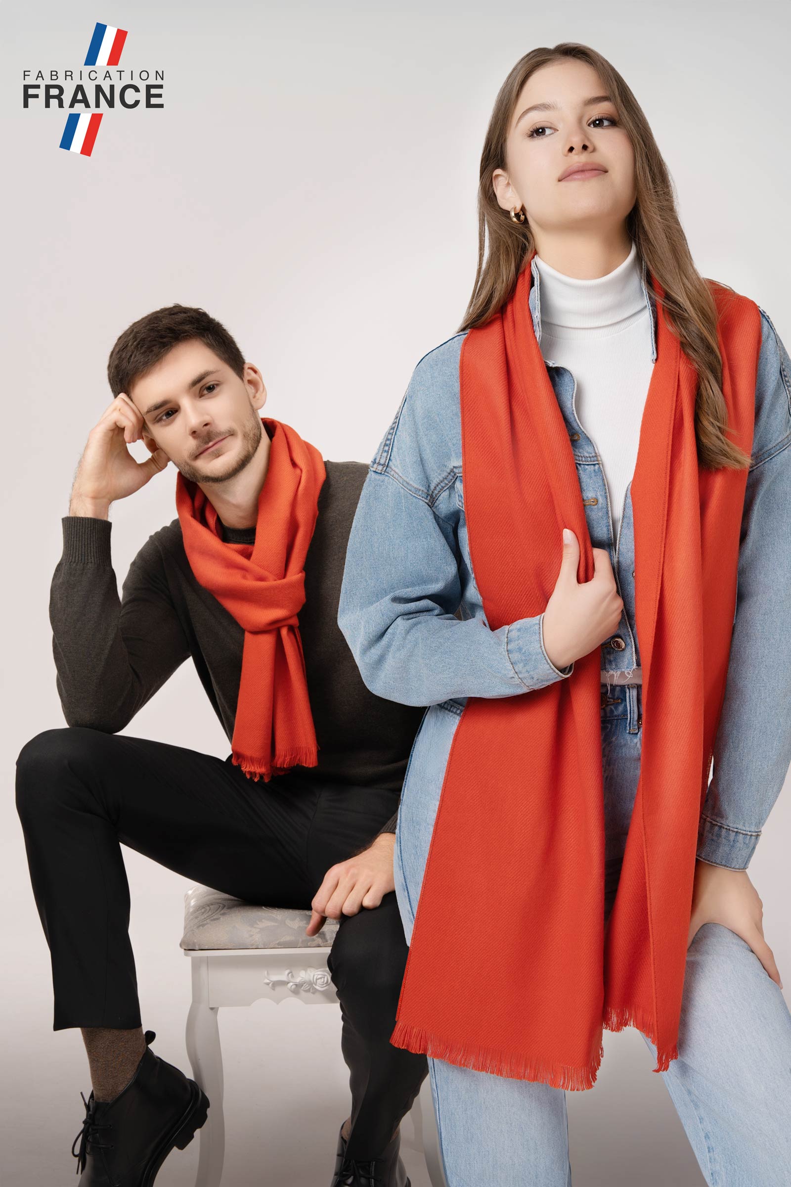 echarpe-orange-mixte-fabrication-francaise-AT-07131
