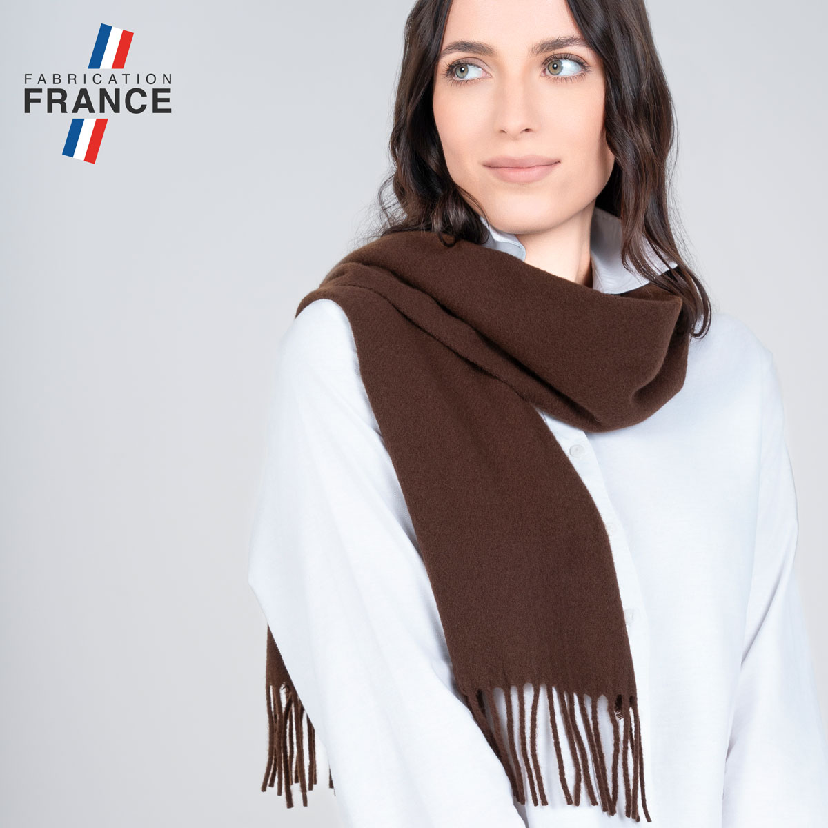 Écharpe Femme Bordeaux En Cachemire Et Soie - Grande écharpe Châle à Franges - Style Plaid Pour L'hiver Et Mariage