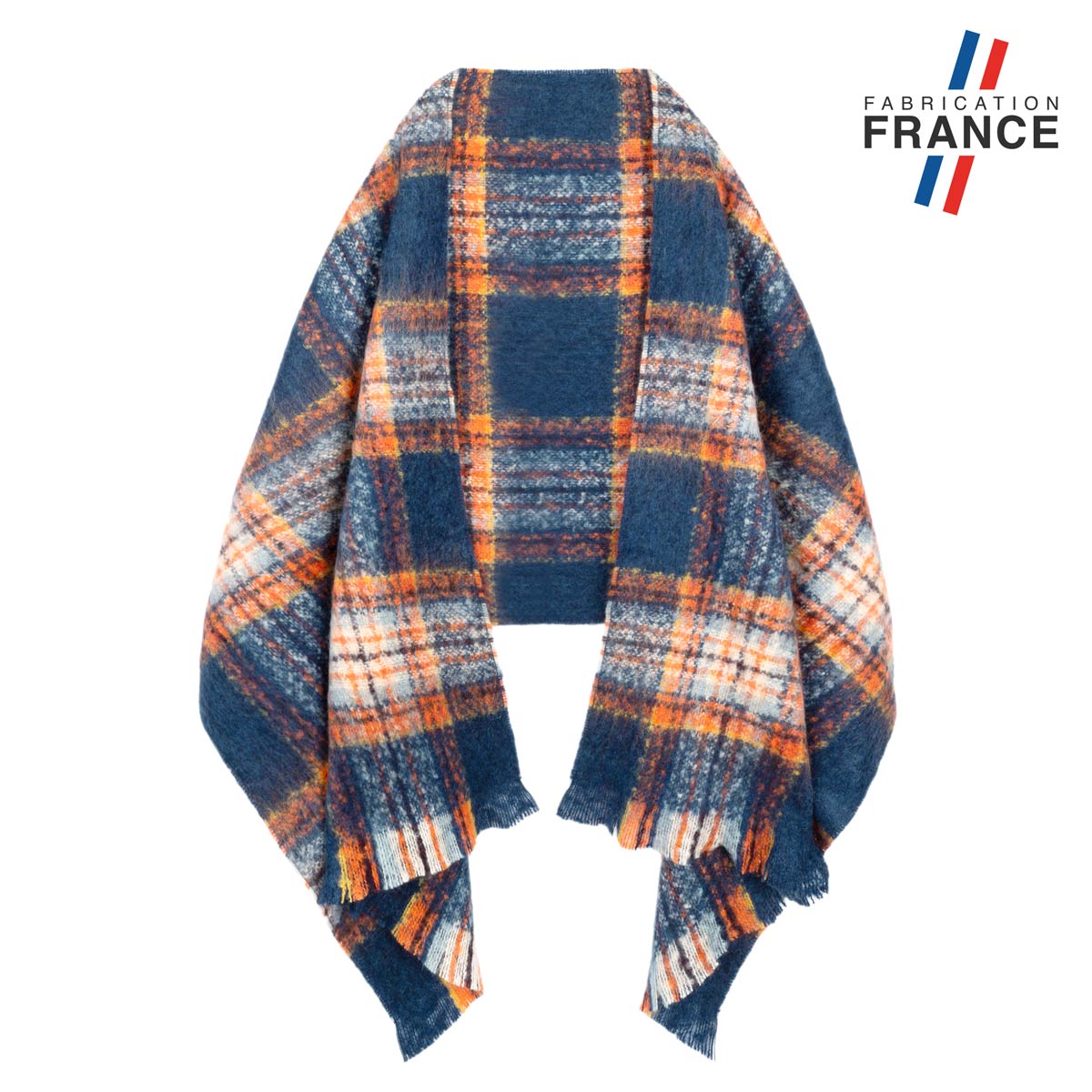 Chale-femme-bleu-marine-orange-fabrication-francaise--AT-07009_F1_12x12bFR