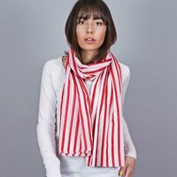 Foulard Chèche Rayé Babacool Rouge Multicolore - 100% Coton Neuf Avec étiquettes