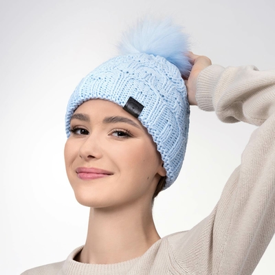 Bonnet orange laine et pompon — Vetement original femme fashion